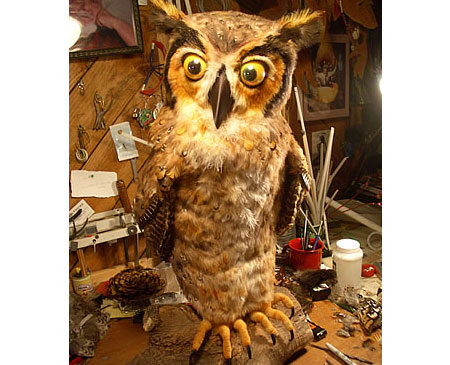 Martin P. Robinson puppet designs for Gravis The Owl